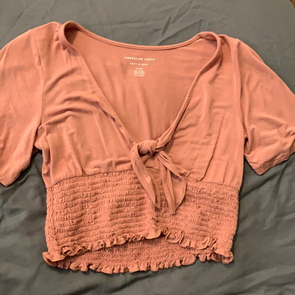 Peach American eagle soft and sexy crop top